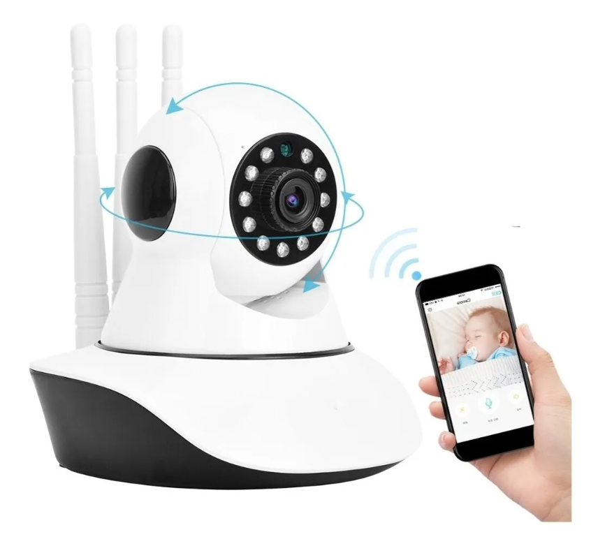 Cámara De Seguridad Ip Wifi 3 Antenas